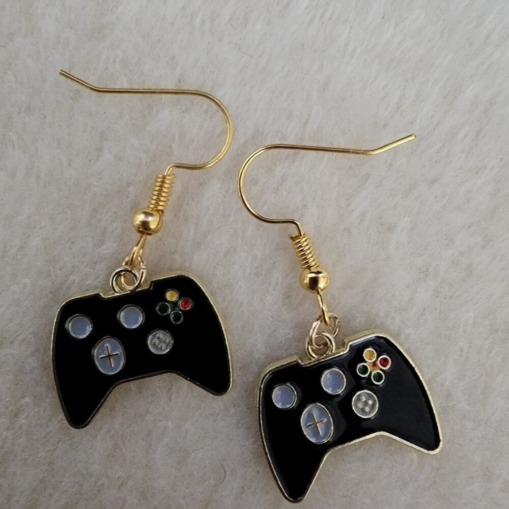 Black XBox Game Controller Earrings